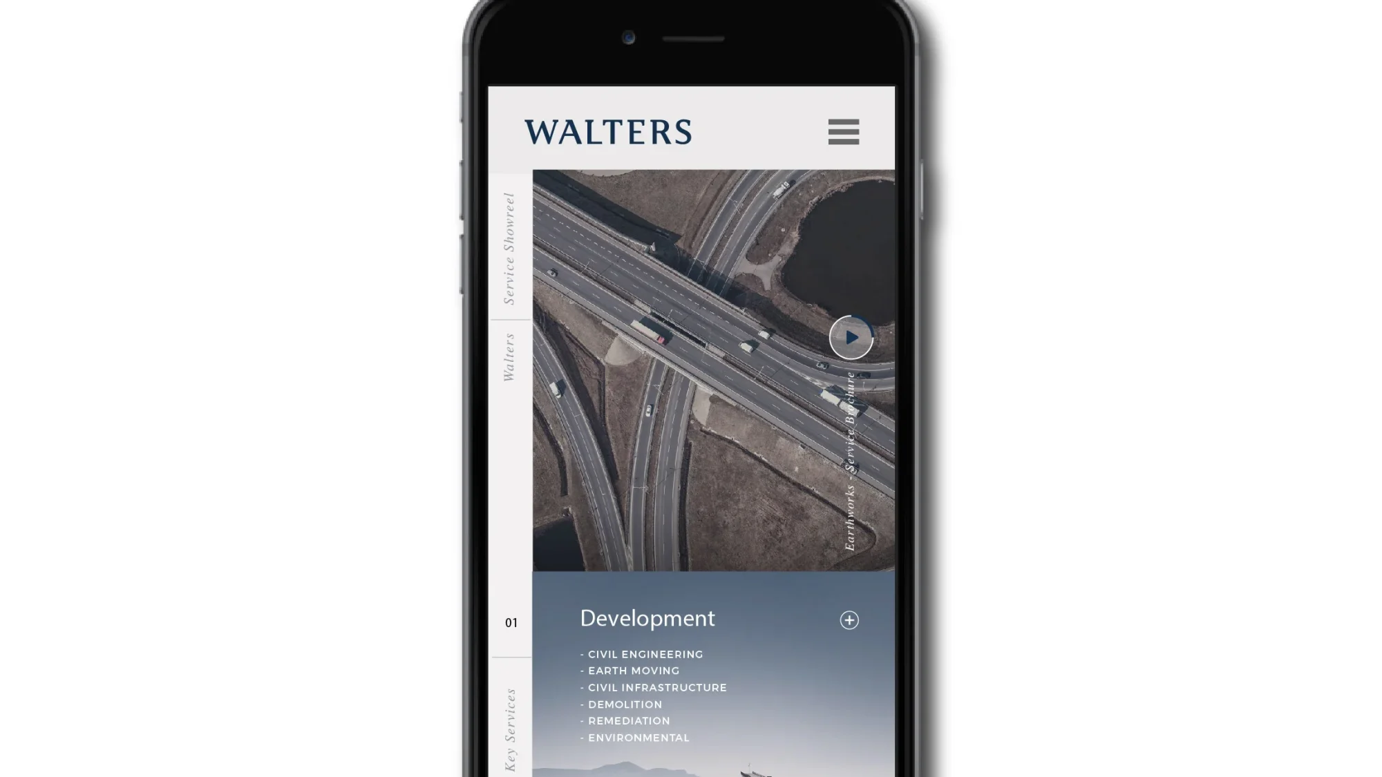 A smartphone display showing a website designed by a design agency in Wales named 