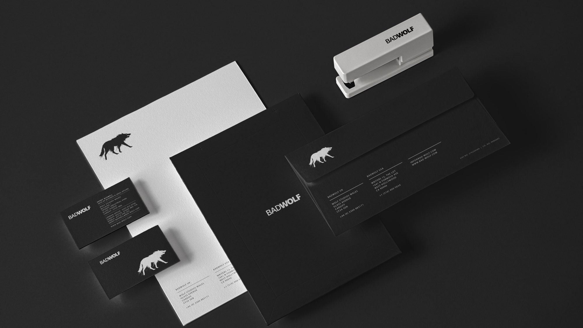 A sleek, professional brand design mockup for 