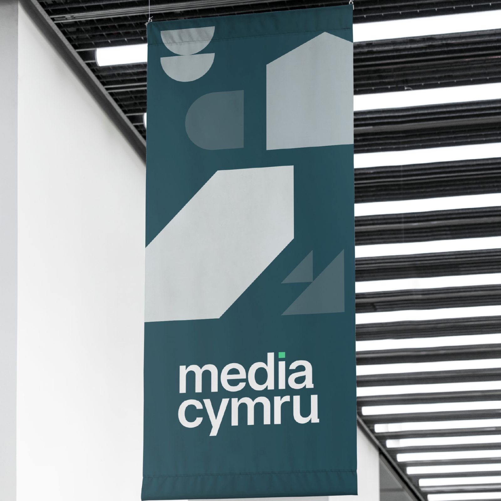 Media Cymru - ceiling flag